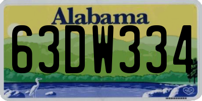 AL license plate 63DW334