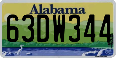 AL license plate 63DW344