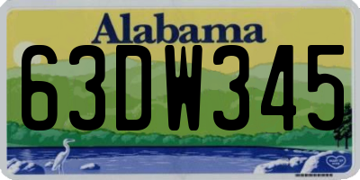 AL license plate 63DW345
