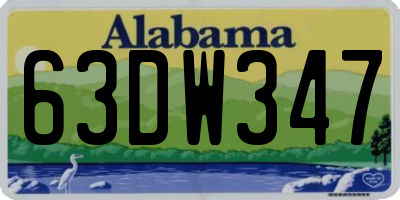 AL license plate 63DW347