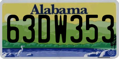AL license plate 63DW353