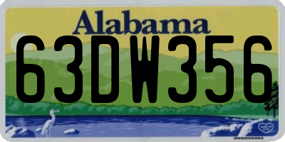 AL license plate 63DW356