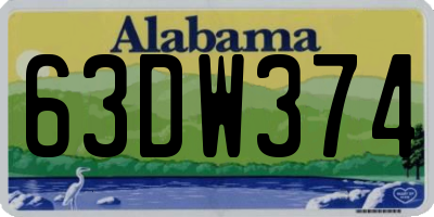 AL license plate 63DW374