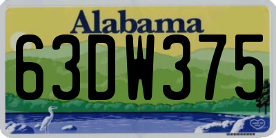 AL license plate 63DW375