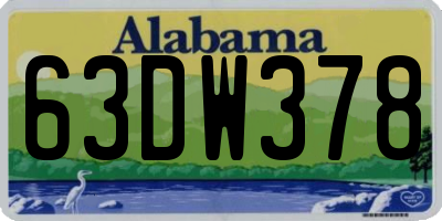 AL license plate 63DW378