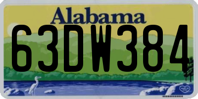 AL license plate 63DW384