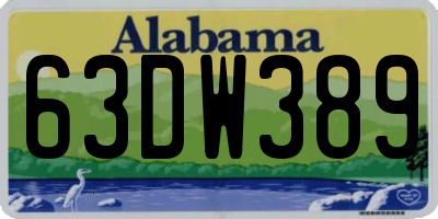 AL license plate 63DW389
