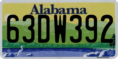 AL license plate 63DW392