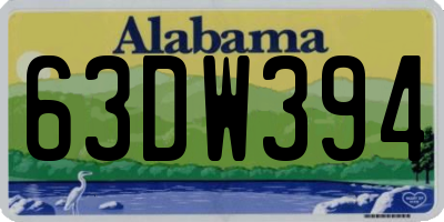 AL license plate 63DW394
