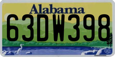 AL license plate 63DW398