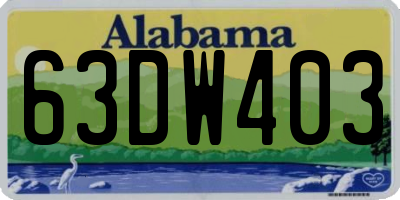 AL license plate 63DW403