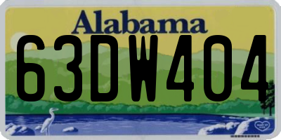 AL license plate 63DW404
