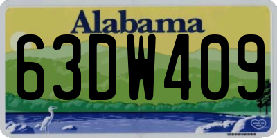 AL license plate 63DW409