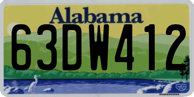 AL license plate 63DW412