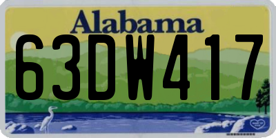 AL license plate 63DW417