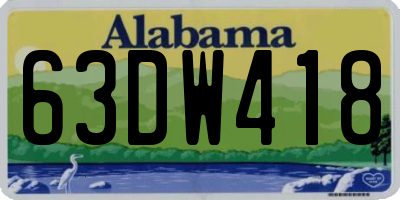 AL license plate 63DW418
