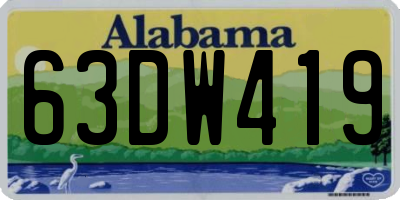 AL license plate 63DW419