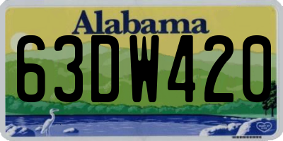 AL license plate 63DW420