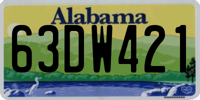 AL license plate 63DW421