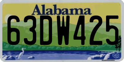AL license plate 63DW425