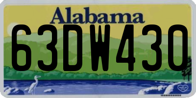 AL license plate 63DW430