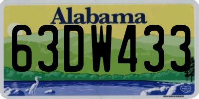 AL license plate 63DW433