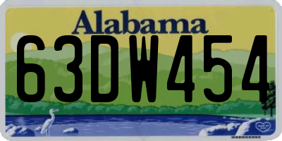 AL license plate 63DW454