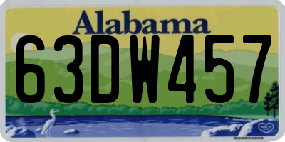 AL license plate 63DW457