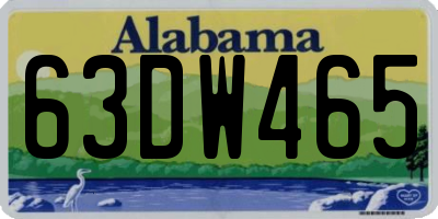 AL license plate 63DW465
