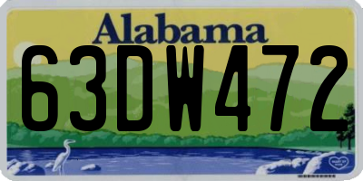 AL license plate 63DW472