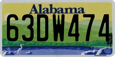 AL license plate 63DW474