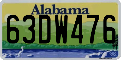 AL license plate 63DW476