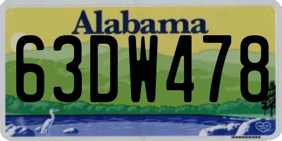 AL license plate 63DW478