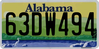 AL license plate 63DW494