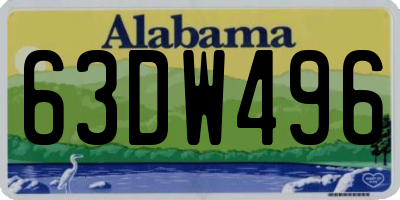 AL license plate 63DW496