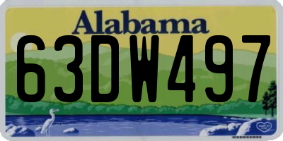 AL license plate 63DW497