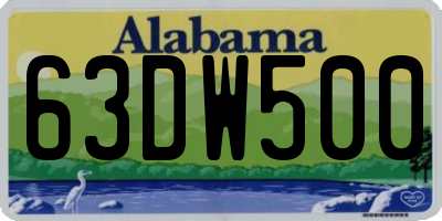 AL license plate 63DW500