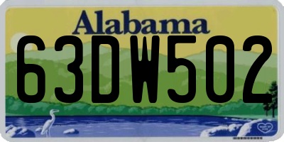 AL license plate 63DW502