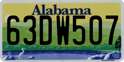 AL license plate 63DW507