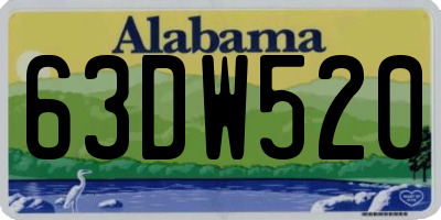 AL license plate 63DW520