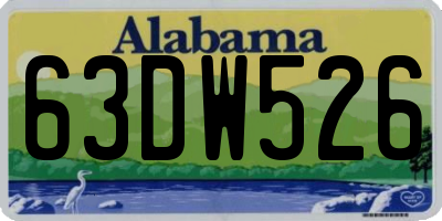 AL license plate 63DW526