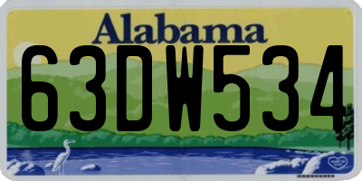 AL license plate 63DW534