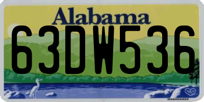 AL license plate 63DW536