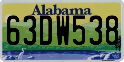 AL license plate 63DW538