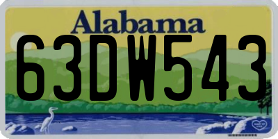 AL license plate 63DW543