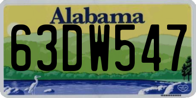 AL license plate 63DW547