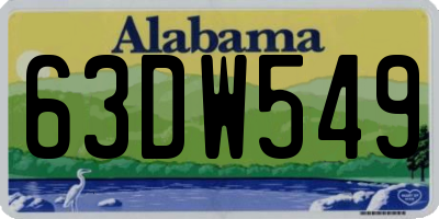 AL license plate 63DW549