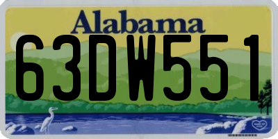 AL license plate 63DW551