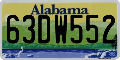 AL license plate 63DW552