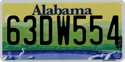 AL license plate 63DW554